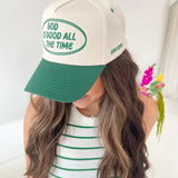 Green God Is Good Vintage Trucker Hat