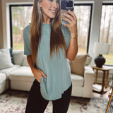 Final Round Blue-Grey Shortsleeve Hoodie