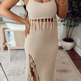 Way Of Life Natural Tassel Sweater Midi