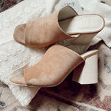 Kathleen Almond Block Heel Slides