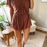 Vivian Mauve Lace Detail Romper