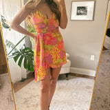 Day Date Moss/Fuchsia Mini Dress