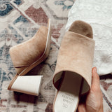 Kathleen Almond Block Heel Slides