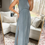 Zinnia Midnight Blue Maxi with Side Slits