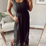 French Kiss Black Sheer Overlay Maxi
