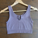 Mocha Seamless Ribbed Brami w/ Buttons