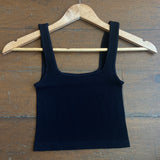 Black Seamless Ribbed Brami