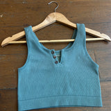 Blue Sage Seamless Ribbed Brami w/ Buttons