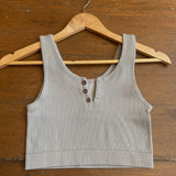 Pewter Seamless Ribbed Brami w/ Buttons