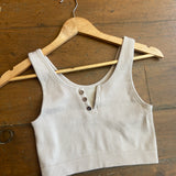 Sand Seamless Ribbed Brami w/ Buttons