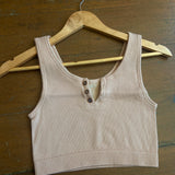Light Blush Seamless Ribbed Brami w/ Buttons