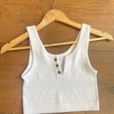 Ivory Seamless Ribbed Brami w/ Buttons