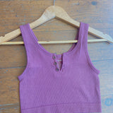 Berry Seamless Ribbed Brami w/ Buttons