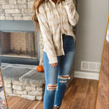 Gianna Oatmeal Plaid Button-up