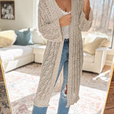 Just Imagine Oatmeal Open-Stitch Duster