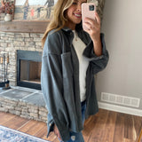 Keep The Class T. Grey Shacket