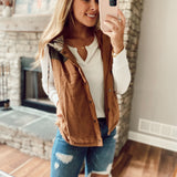 Fallin' For You Colorblock Plaid Hoodie Vest