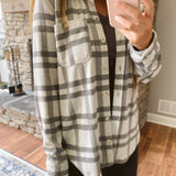 Gianna Soft Grey Plaid Button-up