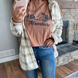 Take Me to the Mountains Faded Rust Tee