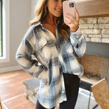 Brooklyn Blue Grey Plaid Shacket