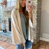 Analia Natural Brushed Wide Sleeve Cardi