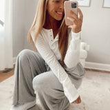 Allure Heather Grey Wide-leg Suspender Pants