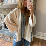 Analia Natural Brushed Wide Sleeve Cardi
