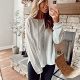 BRB Heather Grey Drawstring Pullover