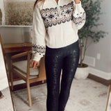 FF PLUS Black Crackle Glaze High-waist Leggings