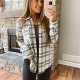 Gianna Soft Grey Plaid Button-up