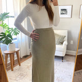 Come On Through Dt. Olive Stripe Maxi