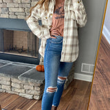 Brooklyn Cedar Cream Plaid Shacket