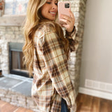 Izzy Caramel Plaid Button-up