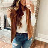 Fallin' For You Colorblock Plaid Hoodie Vest