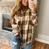 Izzy Caramel Plaid Button-up