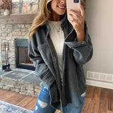 Keep The Class T. Grey Shacket