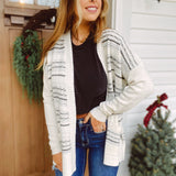 Jana Grey Ivory Combo Textured Cardigan